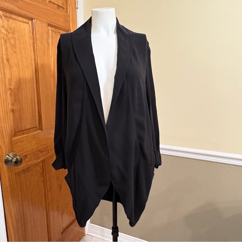 Eileen Fisher Silk Black Draped Women’s Blazer Sz.M - Picture 3 of 9